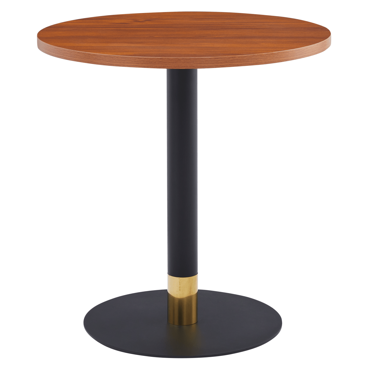 Vail Collection Dining Table Black/Gold Round Base With 27"/36" Round Sintered Stone and MDF Wood Top