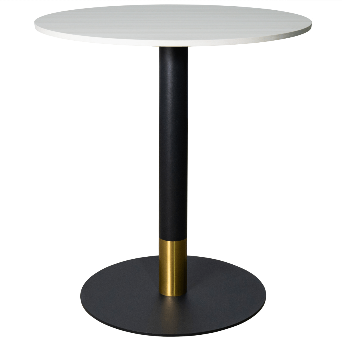 Vail Collection Dining Table Black/Gold Round Base With 27"/36" Round Sintered Stone and MDF Wood Top