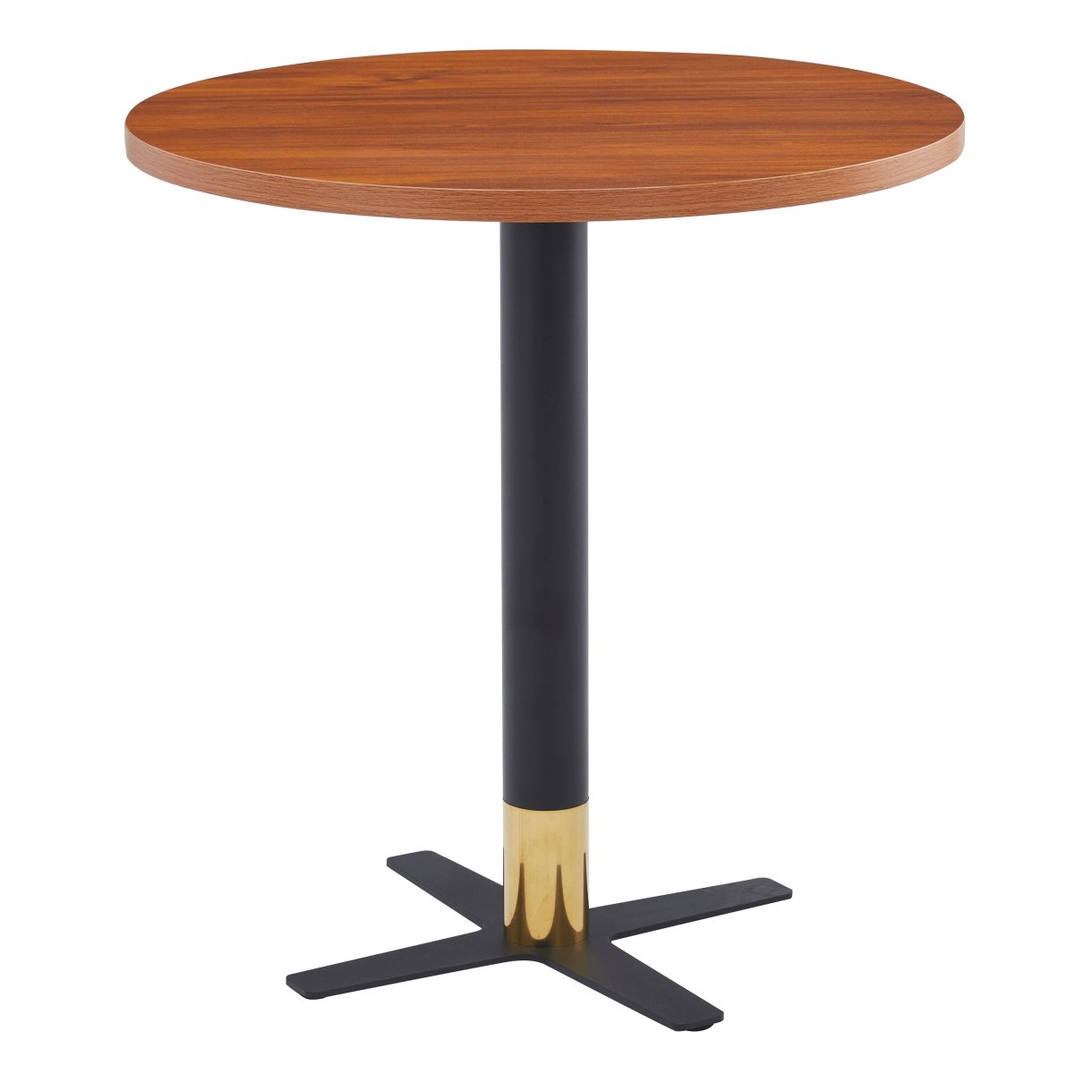 Vail Collection Dining Table Black/Gold X Base With 27"/36" Round Black MDF Top