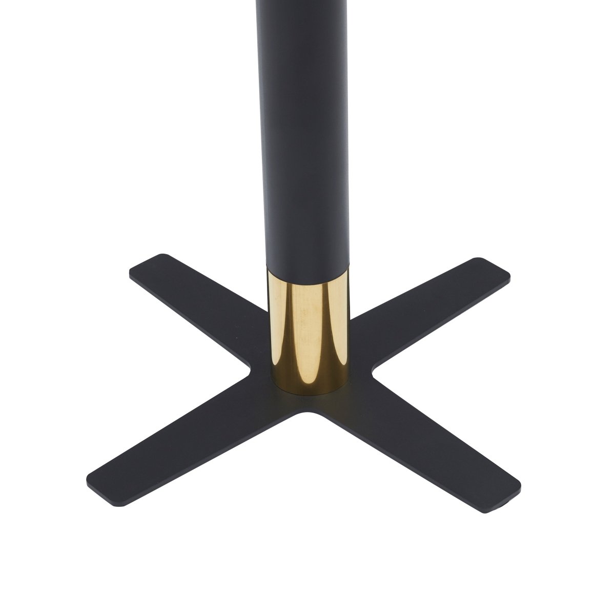 Vail Collection Dining Table Black/Gold X Base With 27"/36" Round Black MDF Top