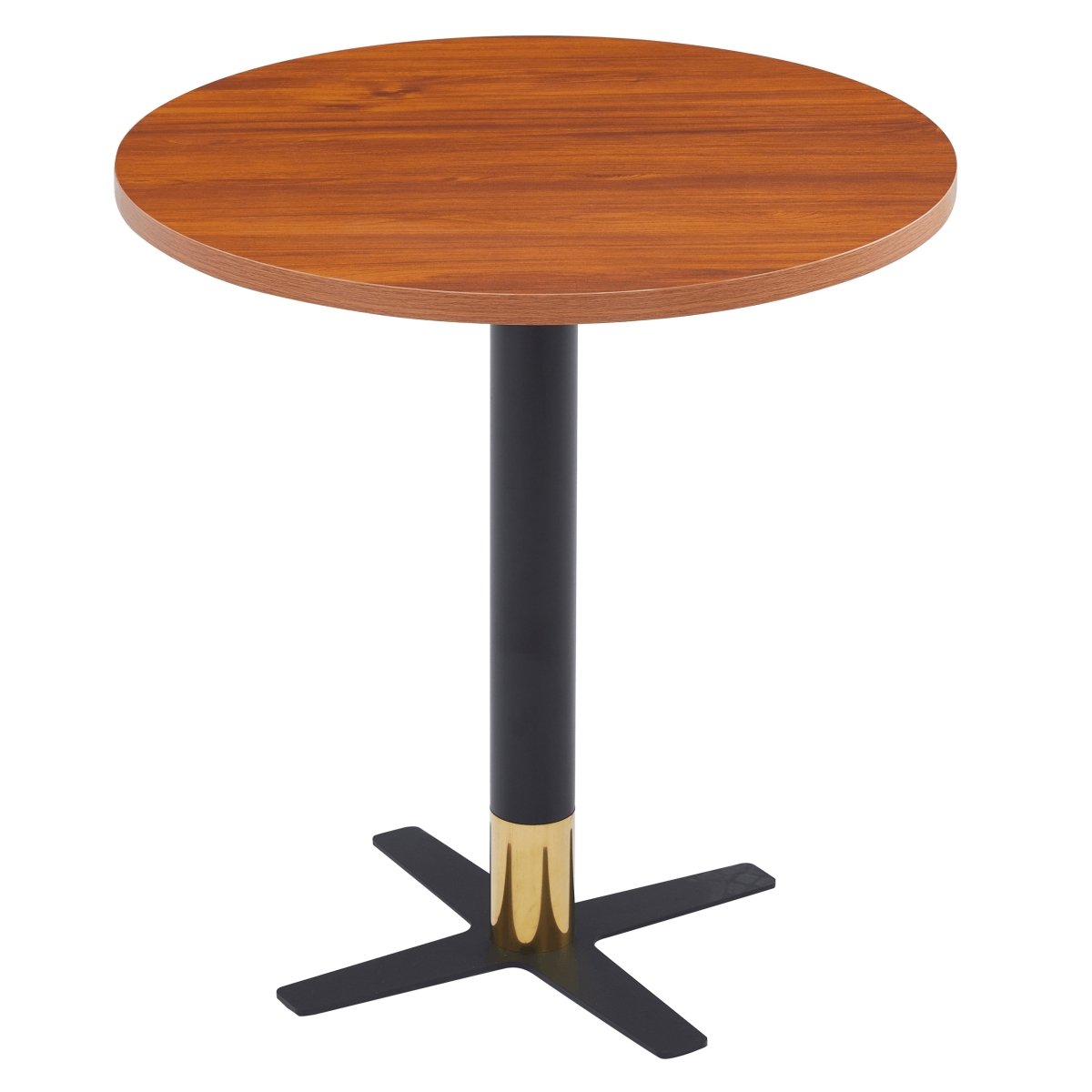 Vail Collection Dining Table Black/Gold X Base With 27"/36" Round Black MDF Top