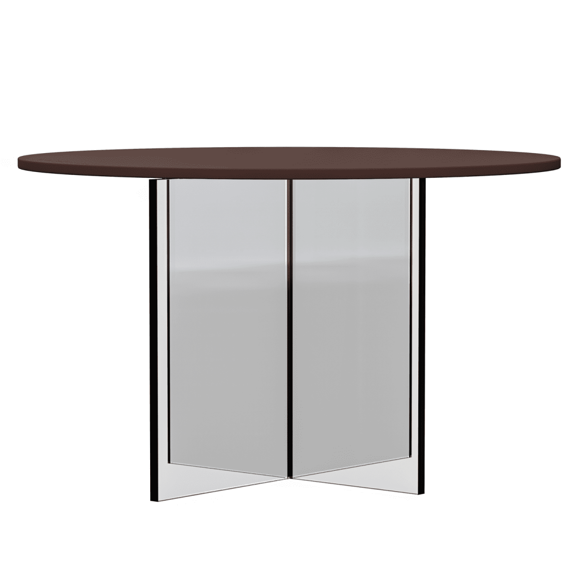 Valore Coffee Table with Round MDF Tabletop and Sturdy Acrylic Cross Base