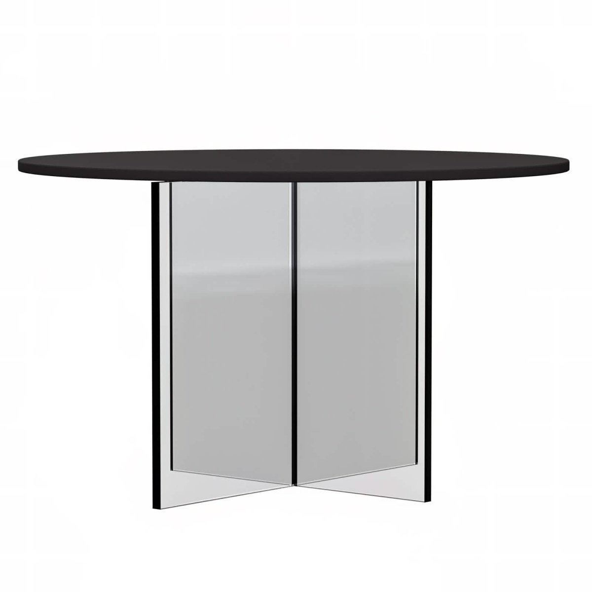 Valore Coffee Table with Round MDF Tabletop and Sturdy Acrylic Cross Base