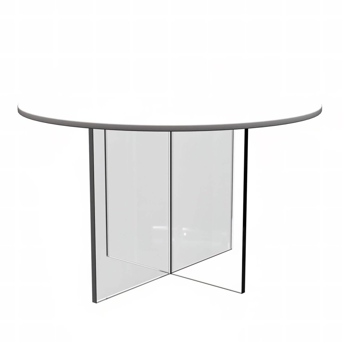 Valore Coffee Table with Round MDF Tabletop and Sturdy Acrylic Cross Base