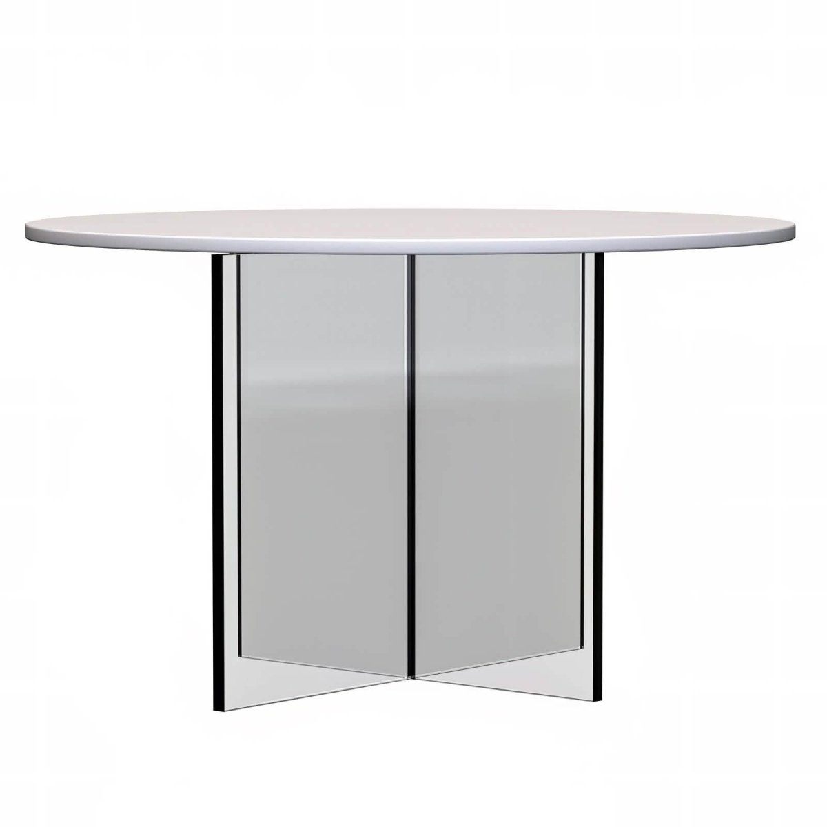 Valore Coffee Table with Round MDF Tabletop and Sturdy Acrylic Cross Base