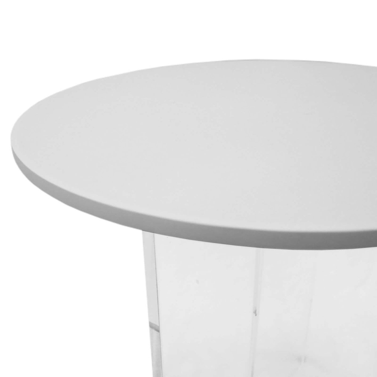 Valore Coffee Table with Round MDF Tabletop and Sturdy Acrylic Cross Base