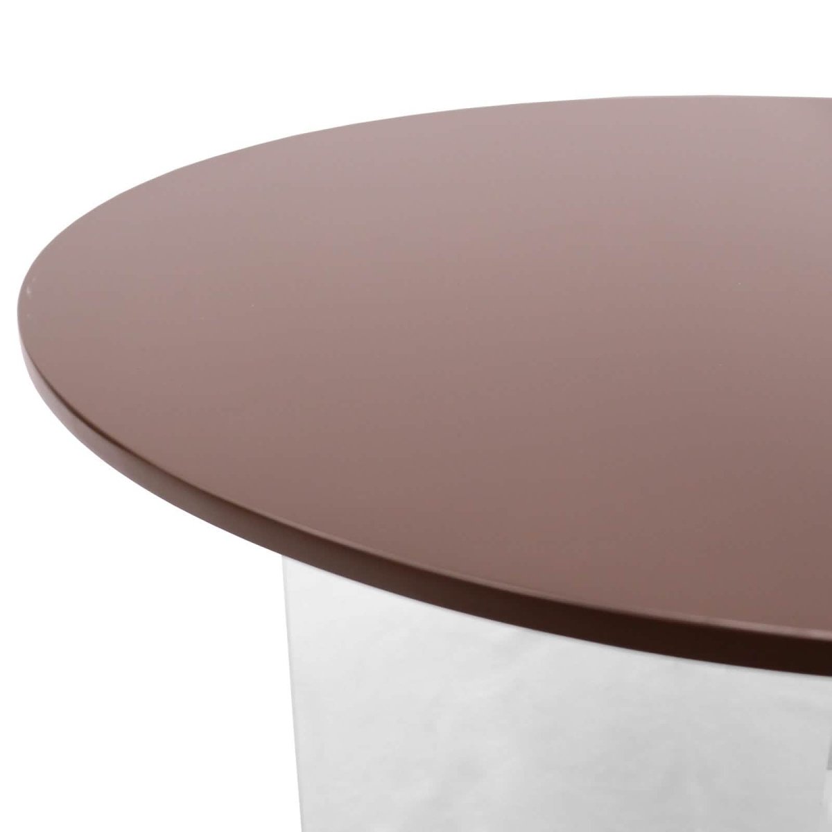 Valore Coffee Table with Round MDF Tabletop and Sturdy Acrylic Cross Base