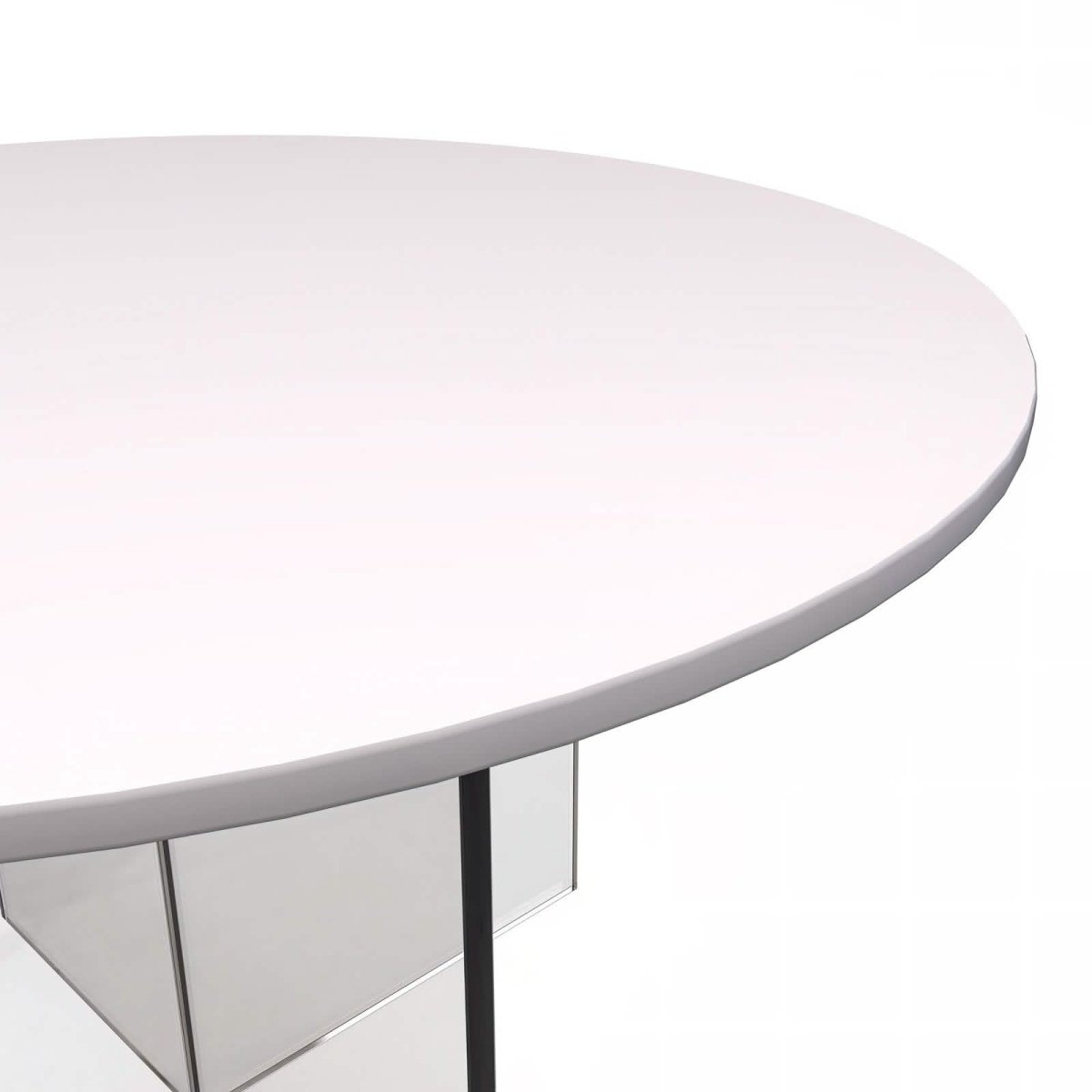Valore Coffee Table with Round MDF Tabletop and Sturdy Acrylic Cross Base