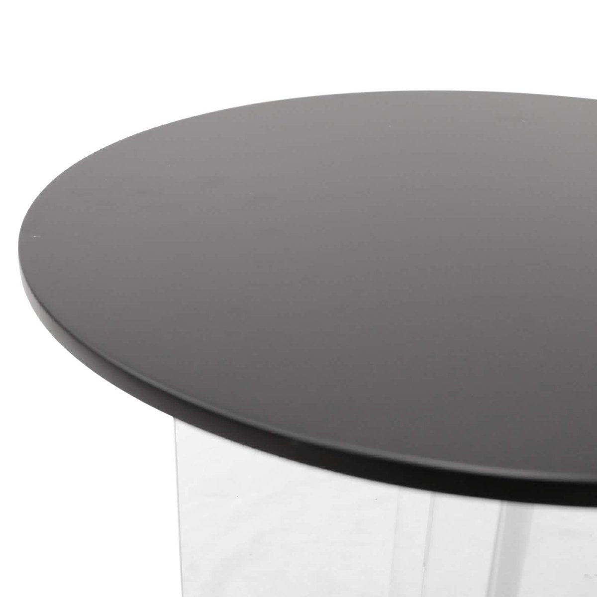 Valore Coffee Table with Round MDF Tabletop and Sturdy Acrylic Cross Base