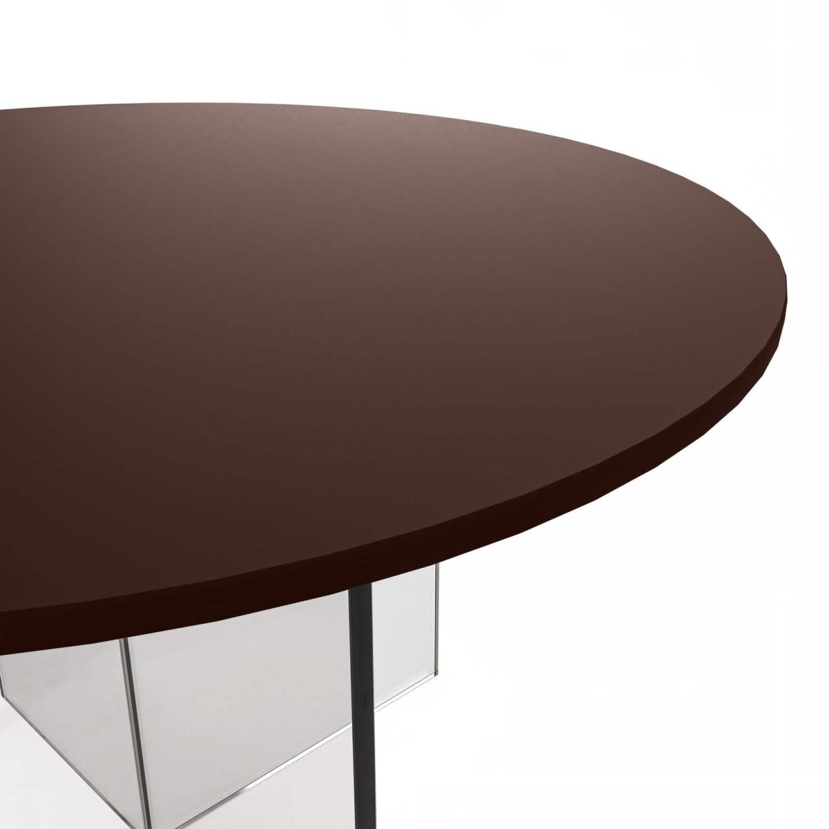 Valore Coffee Table with Round MDF Tabletop and Sturdy Acrylic Cross Base