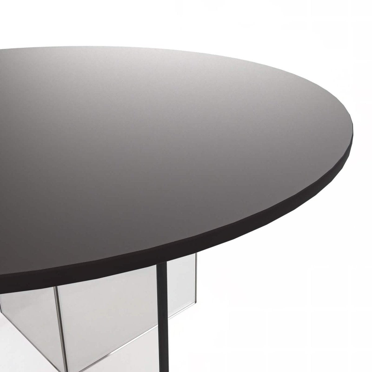 Valore Coffee Table with Round MDF Tabletop and Sturdy Acrylic Cross Base