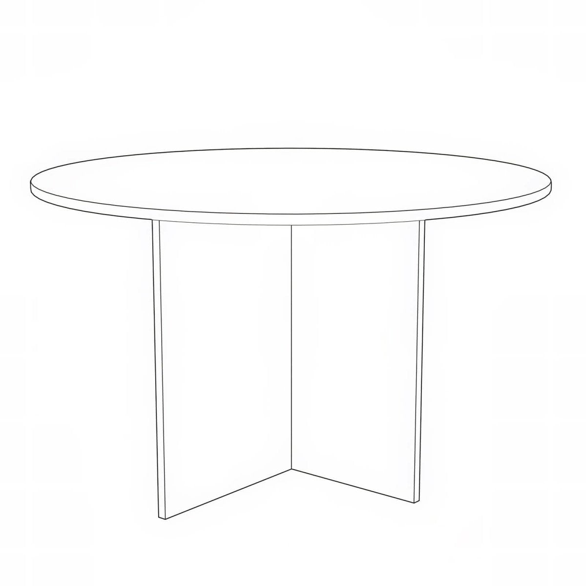 Valore Coffee Table with Round MDF Tabletop and Sturdy Acrylic Cross Base