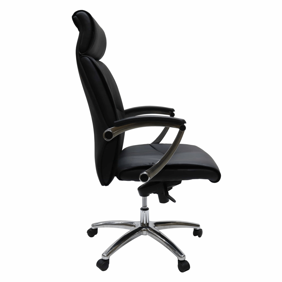 Vantage High - Back Leather Office Chair with Aluminum Base and Swivel, and Tilt