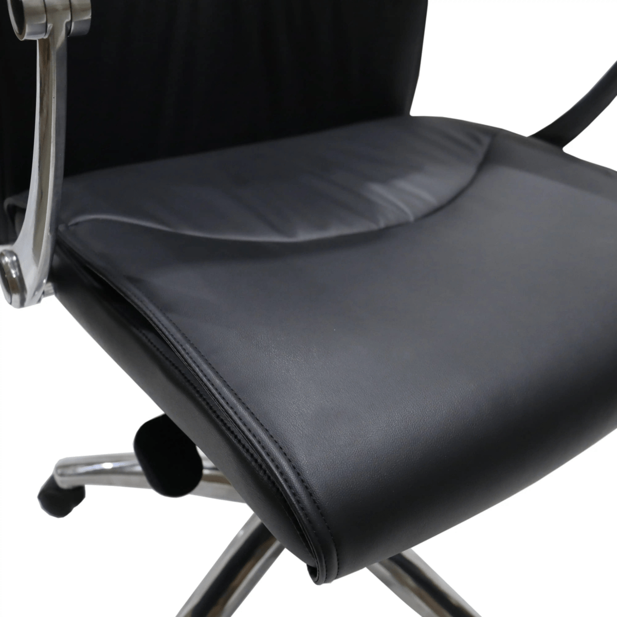 Vantage High - Back Leather Office Chair with Aluminum Base and Swivel, and Tilt