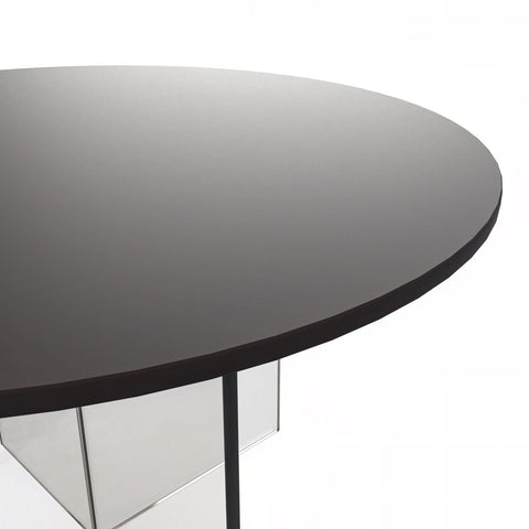 Valore Coffee Table with Round MDF Tabletop and Sturdy Acrylic Cross Base