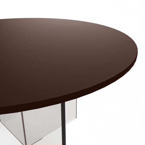 Valore Coffee Table with Round MDF Tabletop and Sturdy Acrylic Cross Base