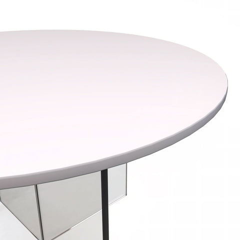 Valore Coffee Table with Round MDF Tabletop and Sturdy Acrylic Cross Base