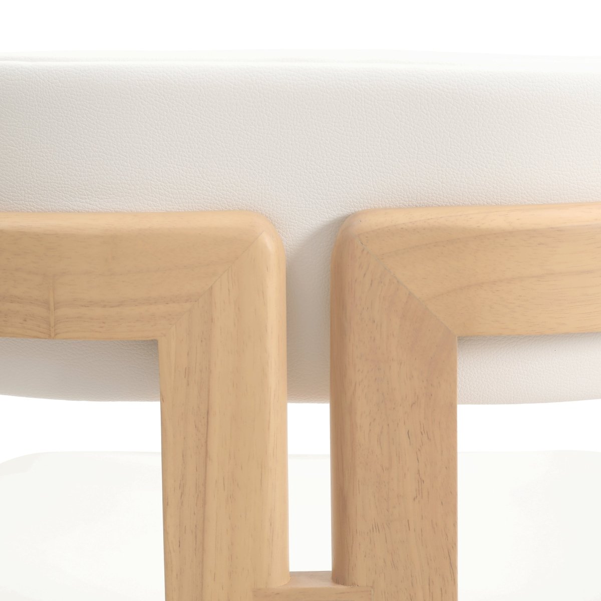 Velo Series Dining Chair with Upholstered Leather and Rubberwood Legs