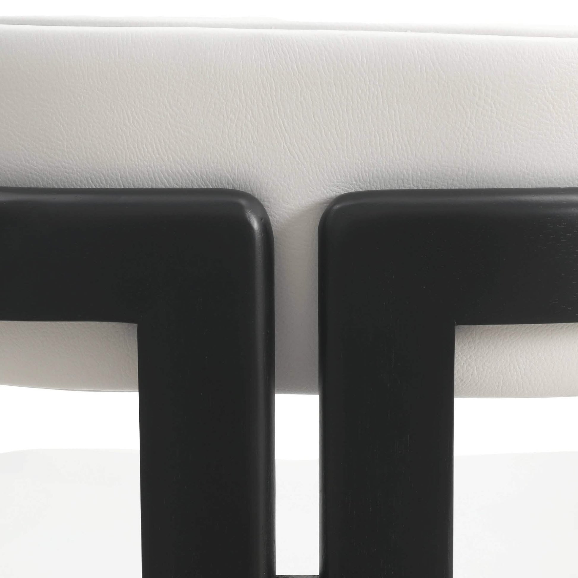 Velo Upholstered Leather Dining Chair with Open Back and Wood Legs Set of 2