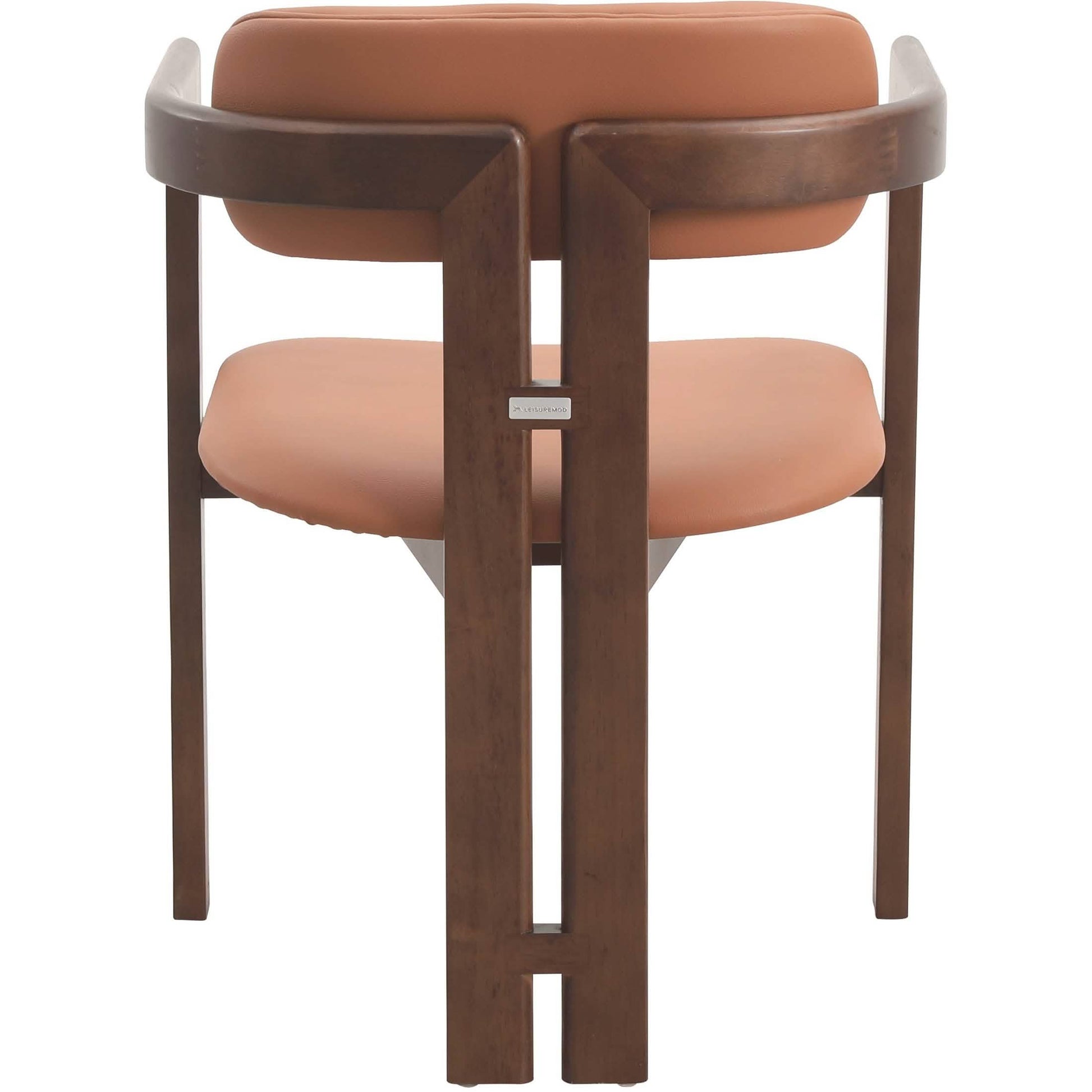 Velo Upholstered Leather Dining Chair with Open Back and Wood Legs Set of 2