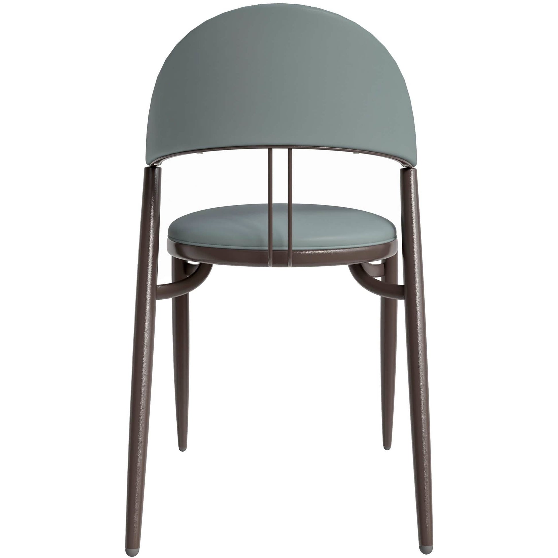Venice Dining Chair Upholstered Leather in Iron With an Open Curved Back Design Set of 4