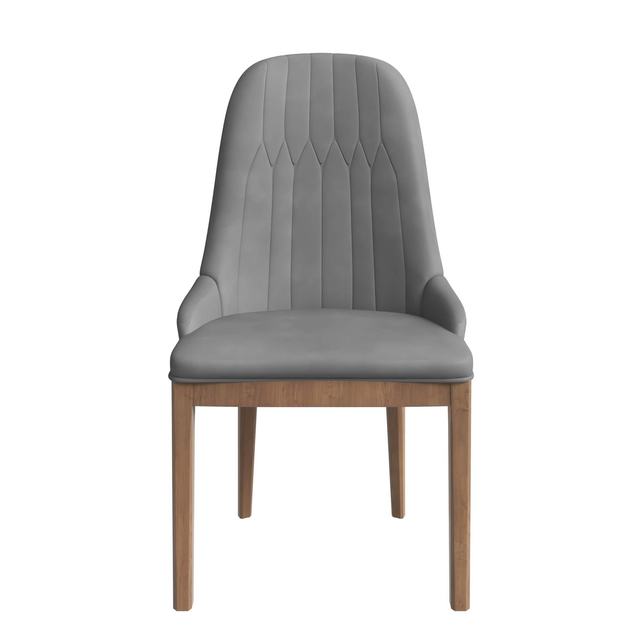 Verisma Dining Chair Upholstered in Leather with Diamond Stitching Back Design
