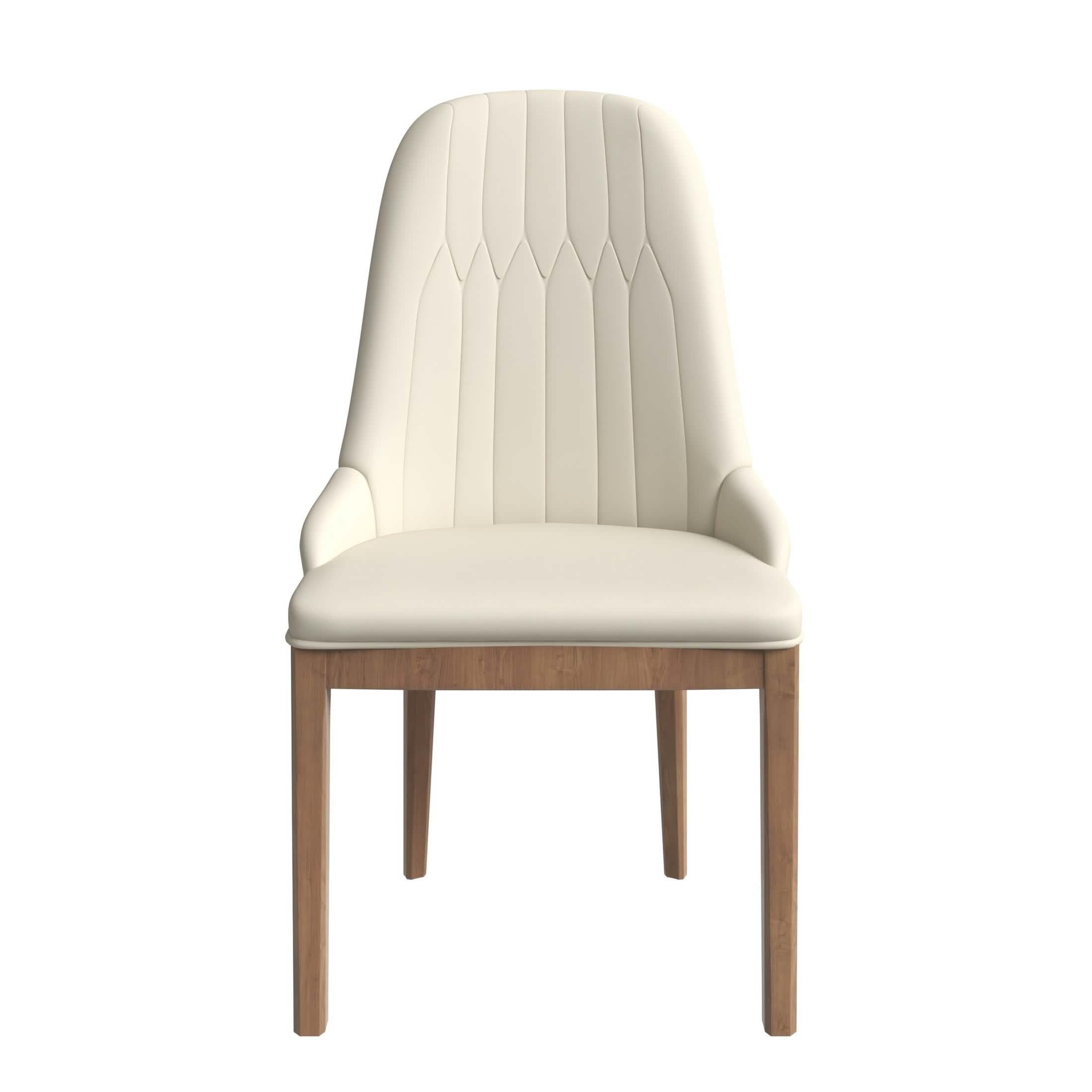 Verisma Dining Chair Upholstered in Leather with Diamond Stitching Back Design