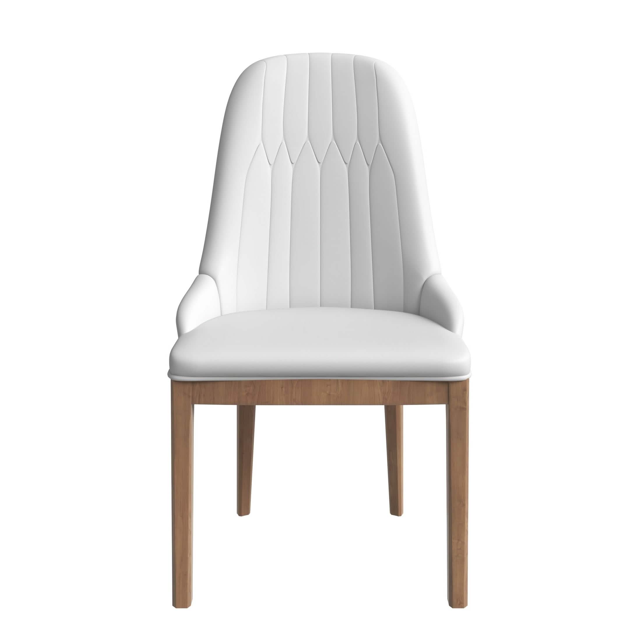 Verisma Dining Chair Upholstered in Leather with Diamond Stitching Back Design