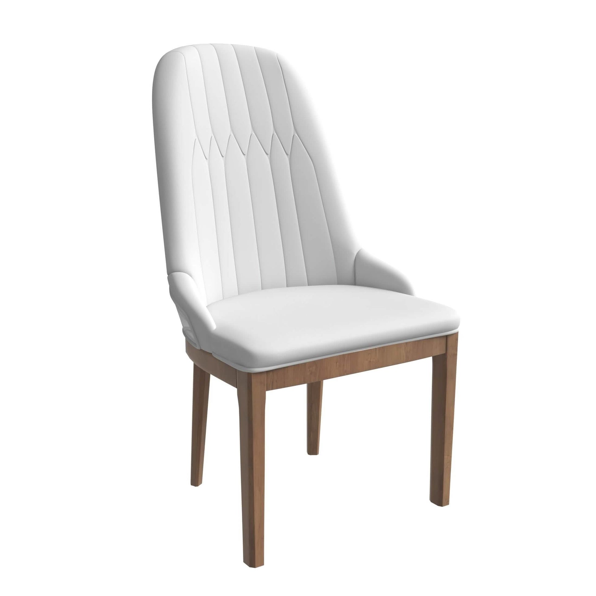 Verisma Dining Chair Upholstered in Leather with Diamond Stitching Back Design