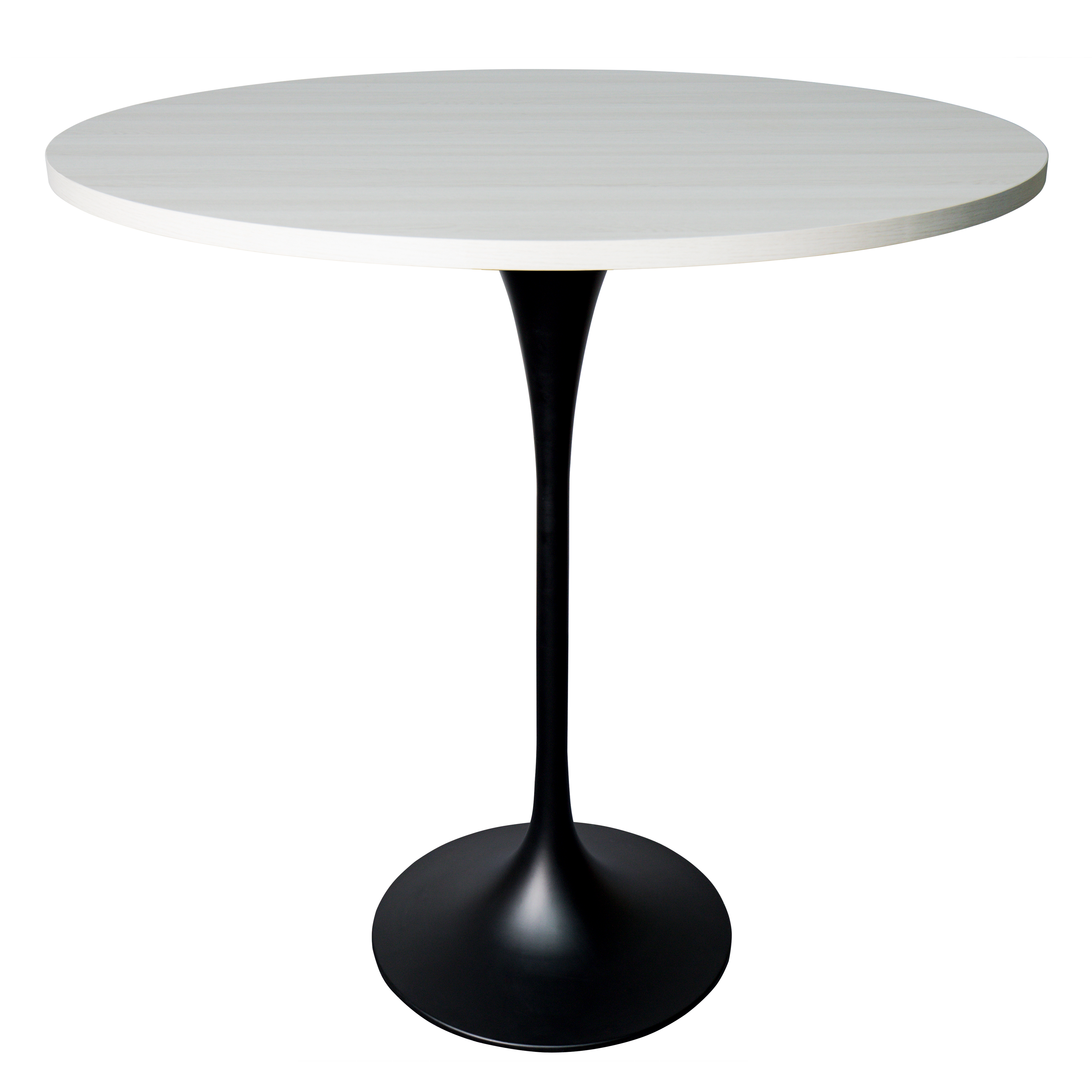 Verve Bar Height Dining Table with Round MDF/Sintered Stone/Resin Top & Black Stainless Steel Base