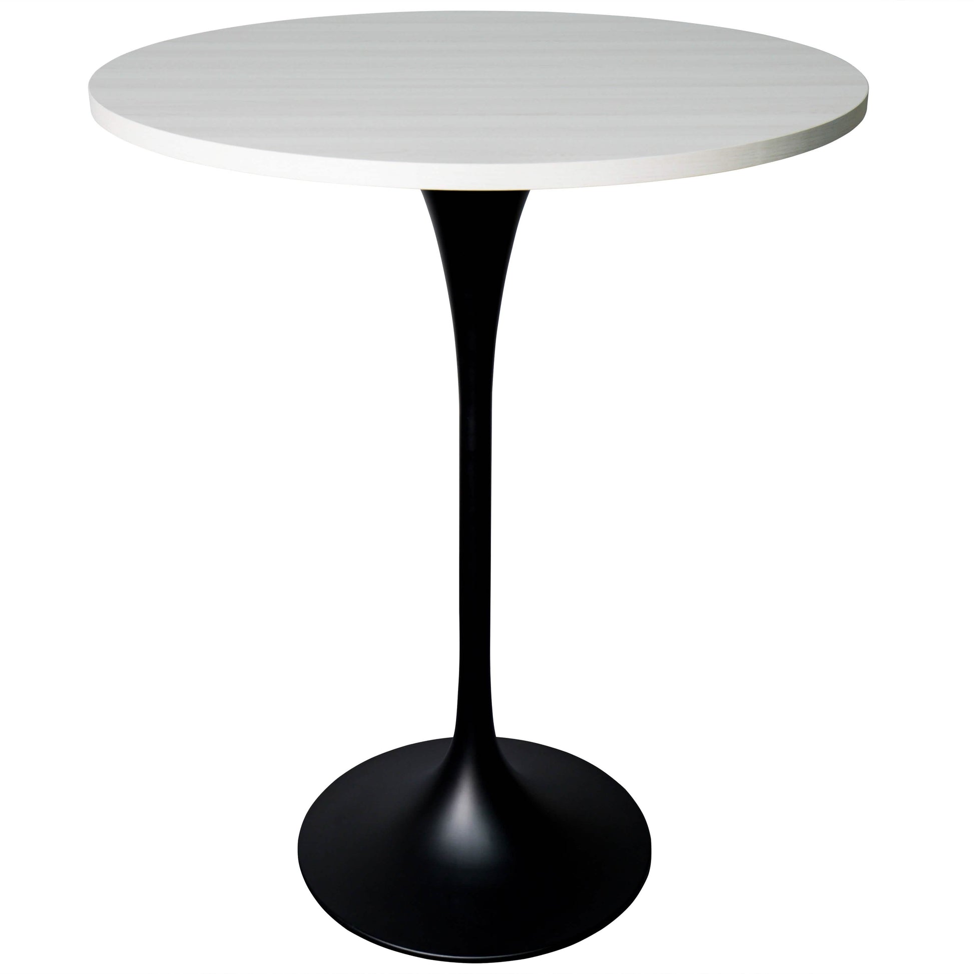 Verve Bar Height Dining Table with Round MDF/Sintered Stone/Resin Top & Black Stainless Steel Base