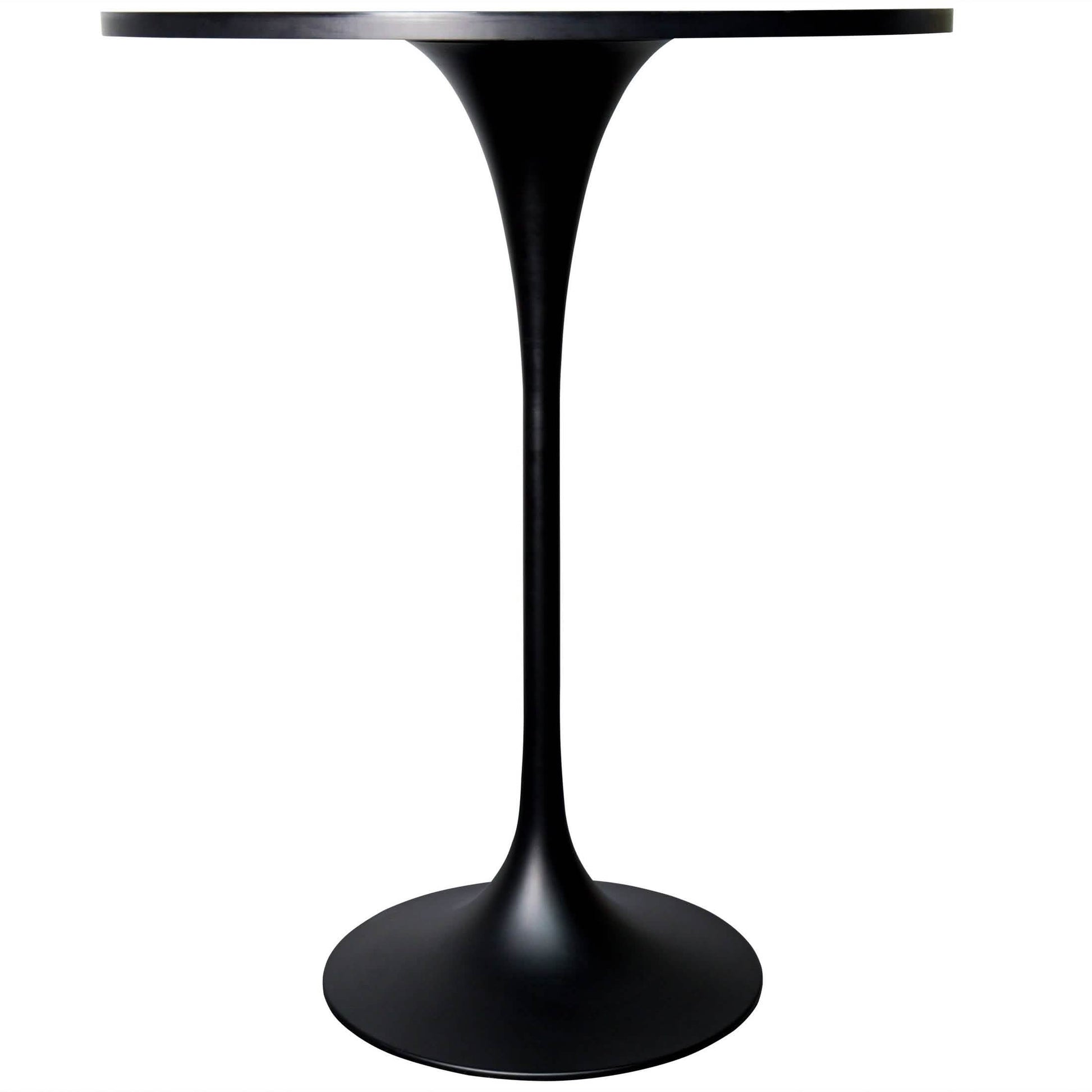 Verve Bar Height Dining Table with Round MDF/Sintered Stone/Resin Top & Black Stainless Steel Base