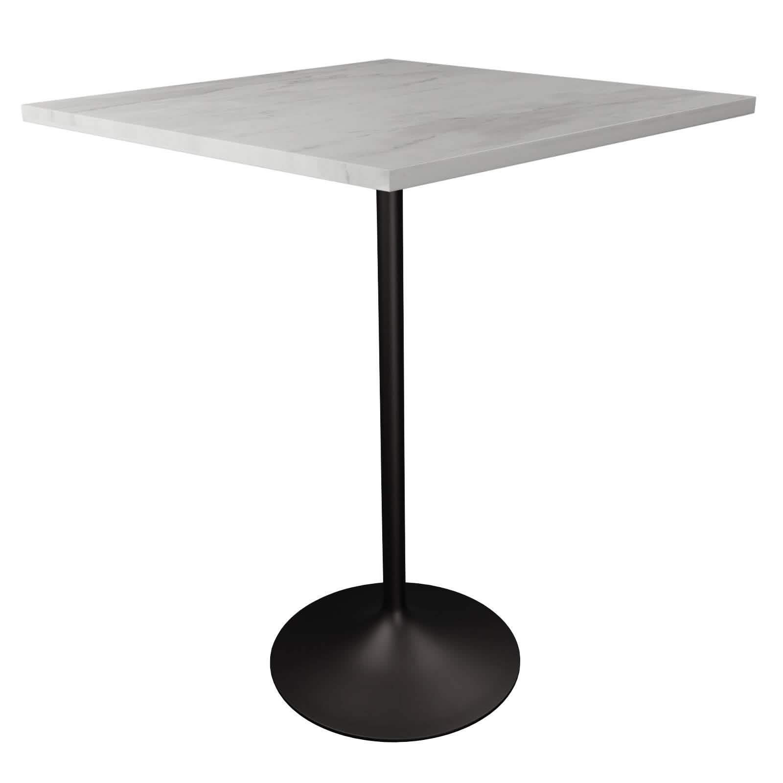 Verve Bar Height Dining Table with Square Resin Top and Black/Gold/White Stainless Steel Base