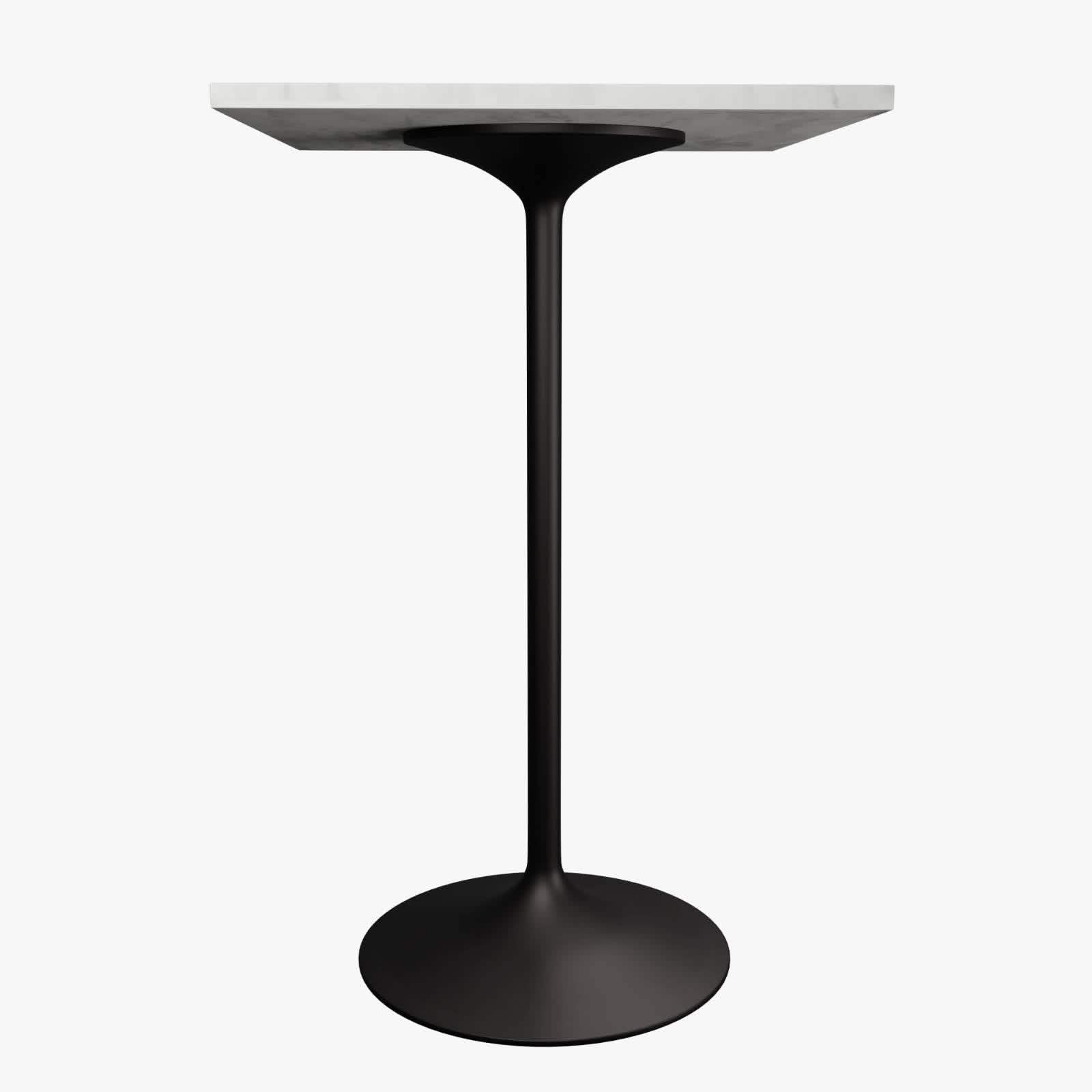 Verve Bar Height Dining Table with Square Resin Top and Black/Gold/White Stainless Steel Base