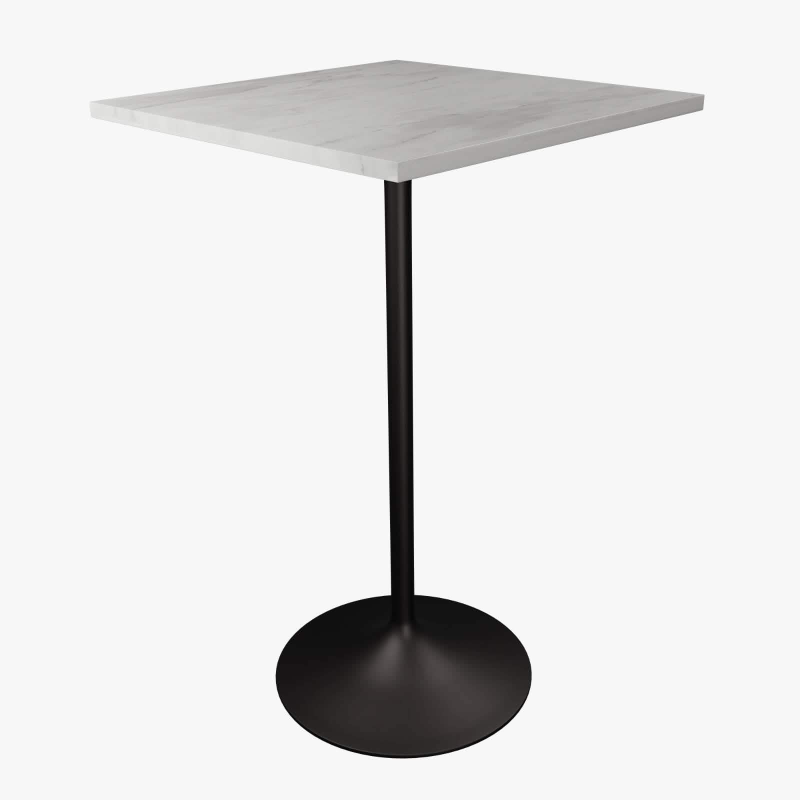 Verve Bar Height Dining Table with Square Resin Top and Black/Gold/White Stainless Steel Base