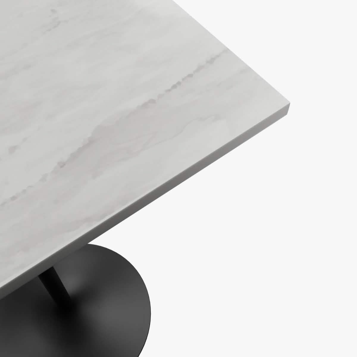 Verve Bar Height Dining Table with Square Resin Top and Black/Gold/White Stainless Steel Base