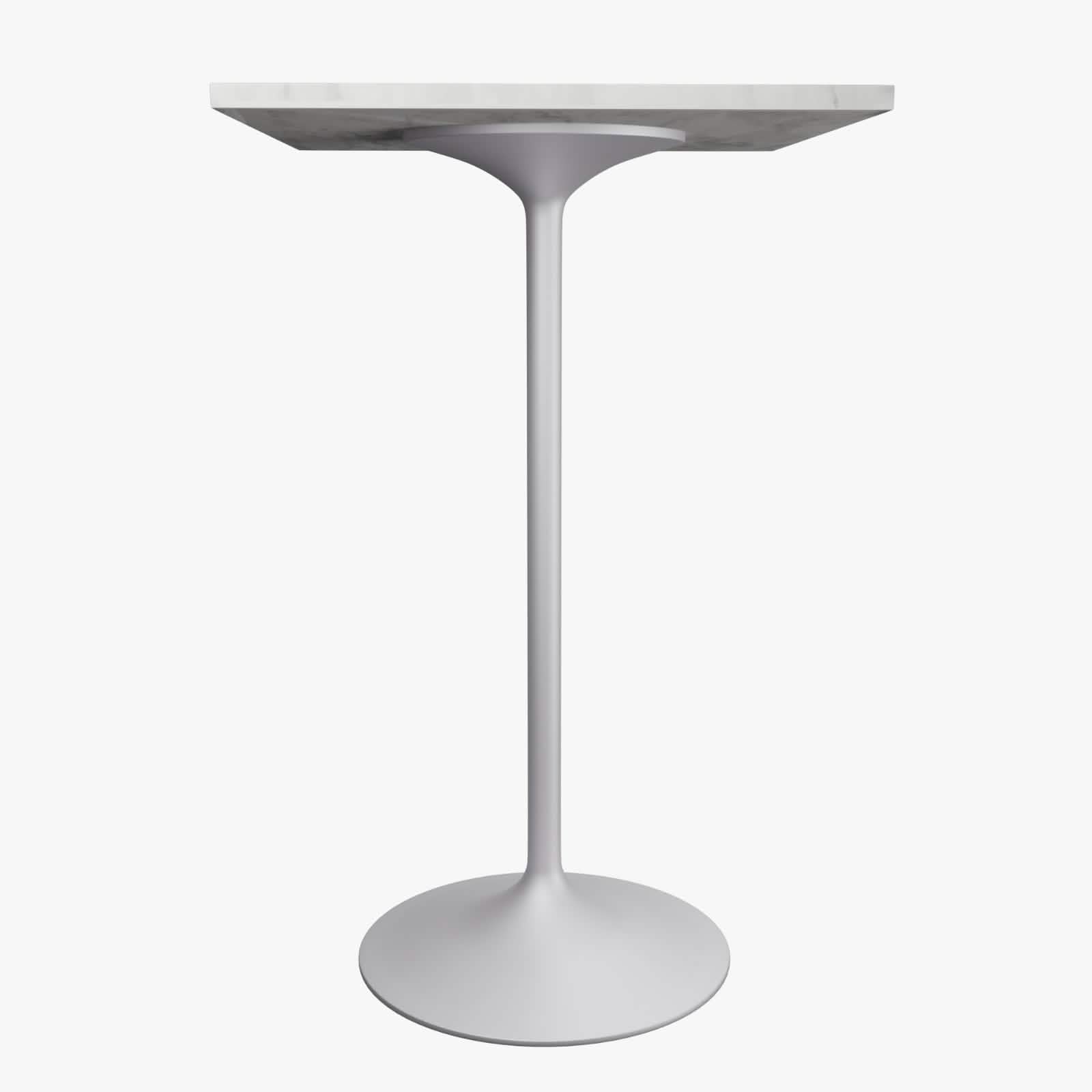 Verve Bar Height Dining Table with Square Resin Top and Black/Gold/White Stainless Steel Base