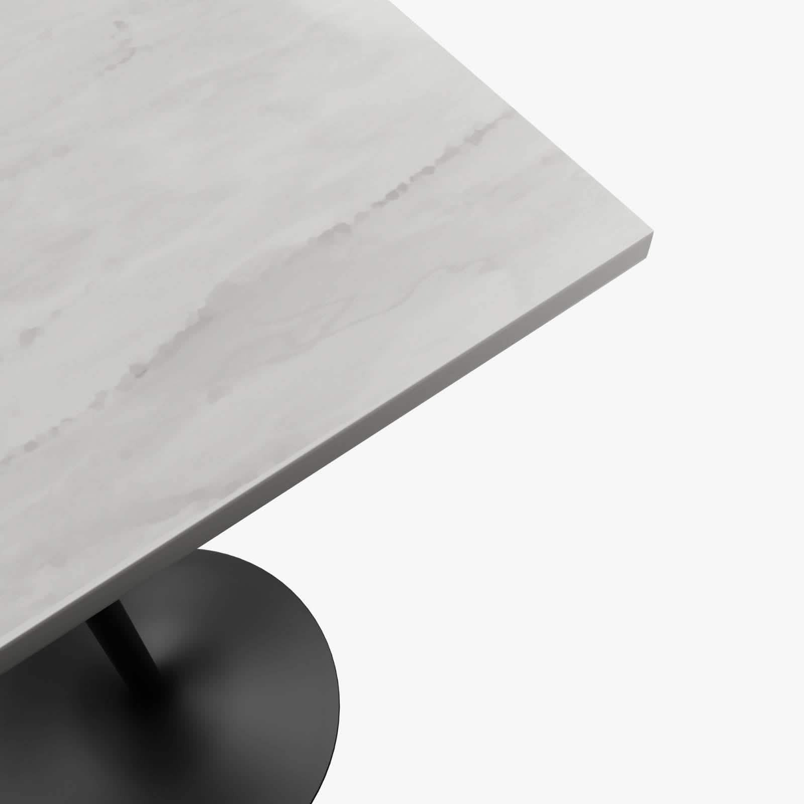 Verve Bar Height Dining Table with Square Resin Top and Black/Gold/White Stainless Steel Base