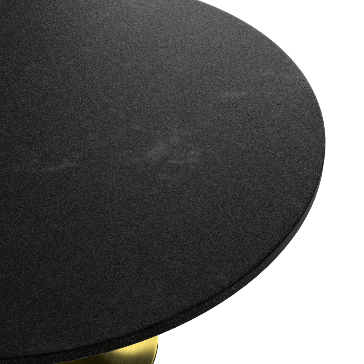 Verve Round Dining Table with MDF/Sintered Stone/Resin Tabletop in Gold Stainless Steel Pedestal Base