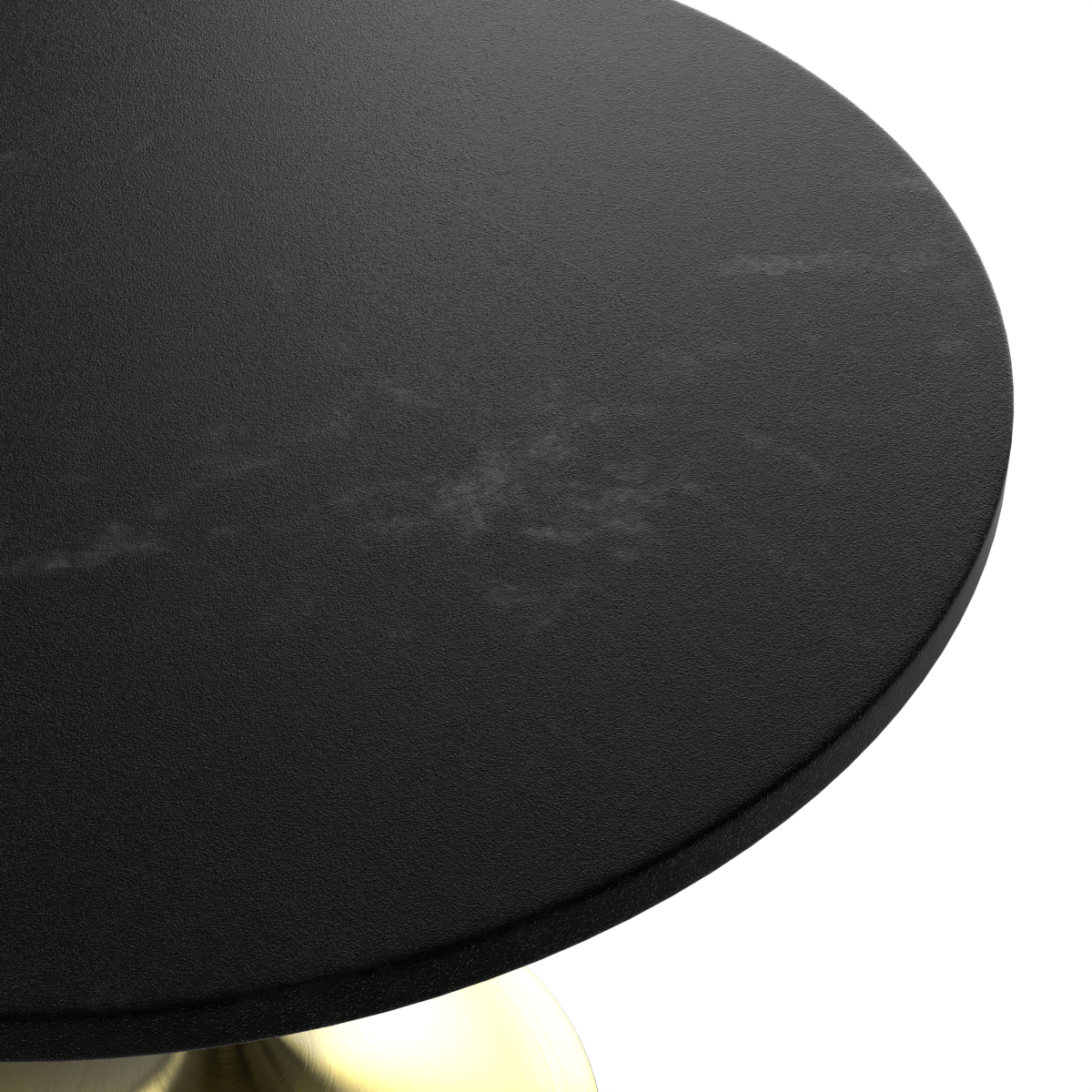 Verve Round Dining Table with MDF/Sintered Stone/Resin Tabletop in Gold Stainless Steel Pedestal Base