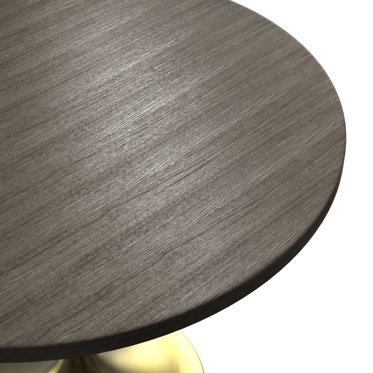 Verve Round Dining Table with MDF/Sintered Stone/Resin Tabletop in Gold Stainless Steel Pedestal Base