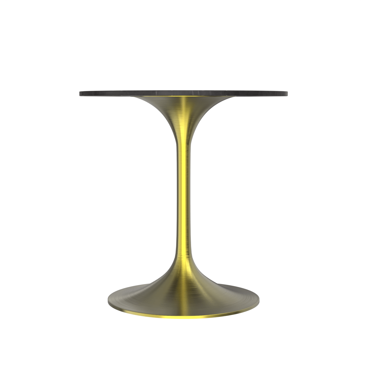 Verve Round Dining Table with MDF/Sintered Stone/Resin Tabletop in Gold Stainless Steel Pedestal Base
