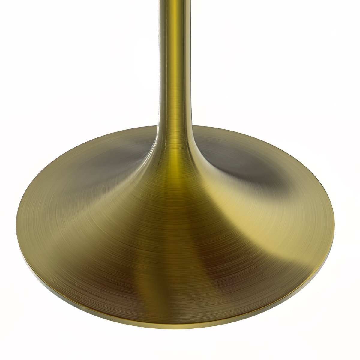 Verve Round Dining Table with MDF/Sintered Stone/Resin Tabletop in Gold Stainless Steel Pedestal Base