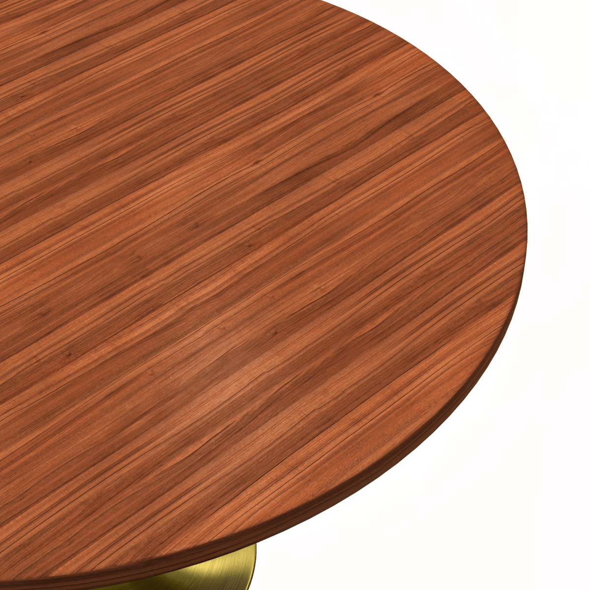 Verve Round Dining Table with MDF/Sintered Stone/Resin Tabletop in Gold Stainless Steel Pedestal Base