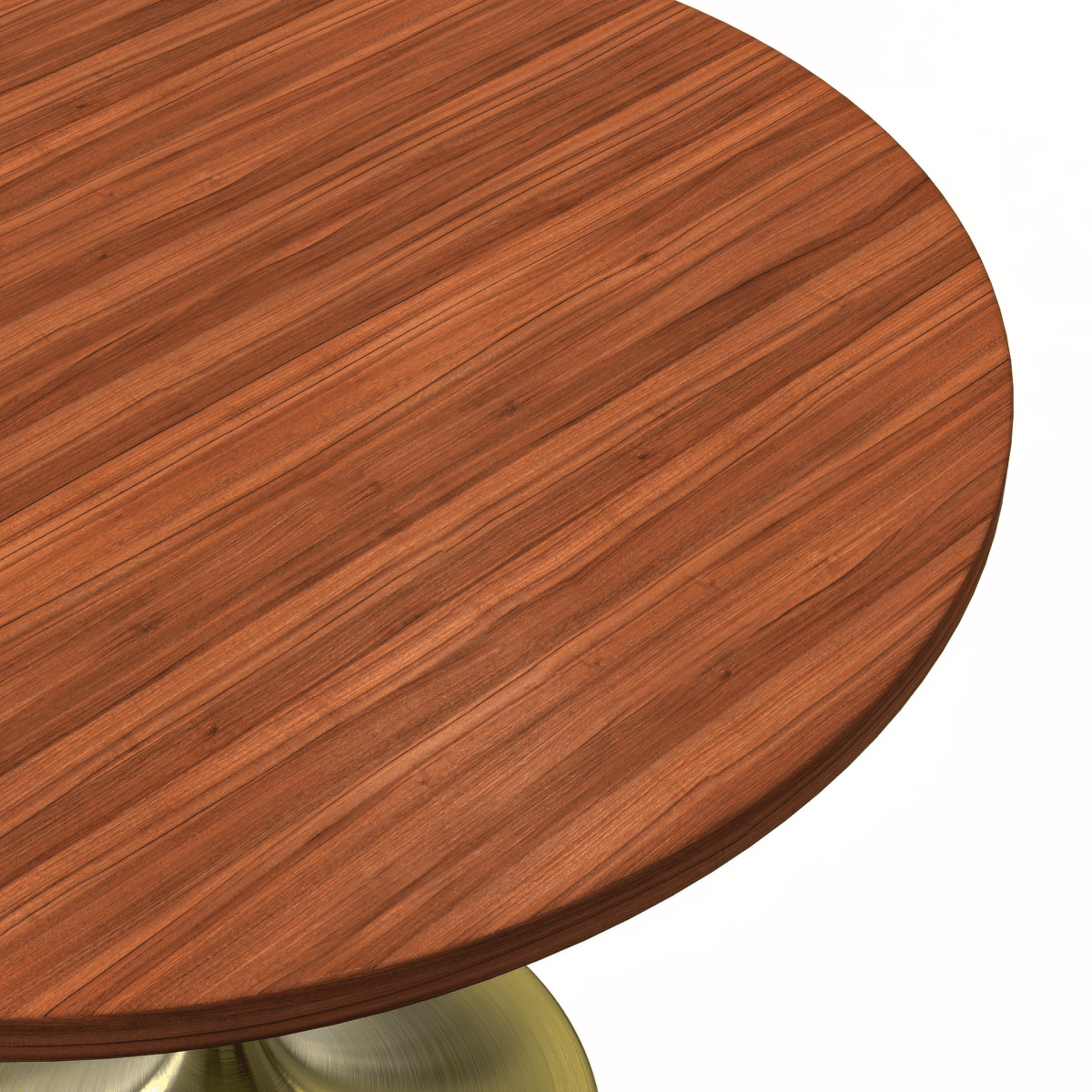 Verve Round Dining Table with MDF/Sintered Stone/Resin Tabletop in Gold Stainless Steel Pedestal Base