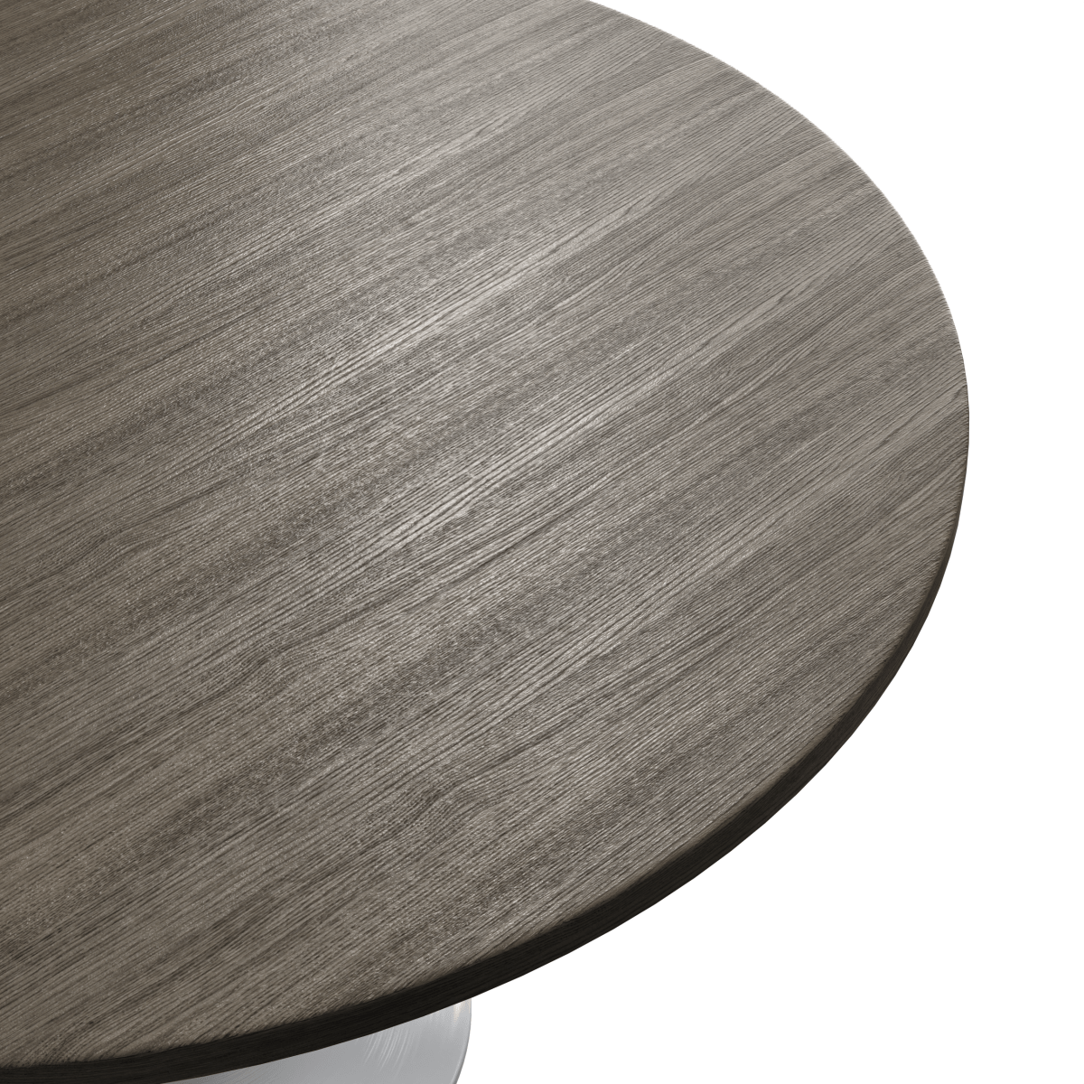 Verve Round Dining Table with MDF/Sintered Stone/Resin Tabletop in White Stainless Steel Pedestal Base