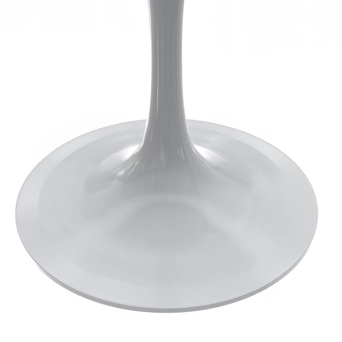 Verve Round Dining Table with MDF/Sintered Stone/Resin Tabletop in White Stainless Steel Pedestal Base