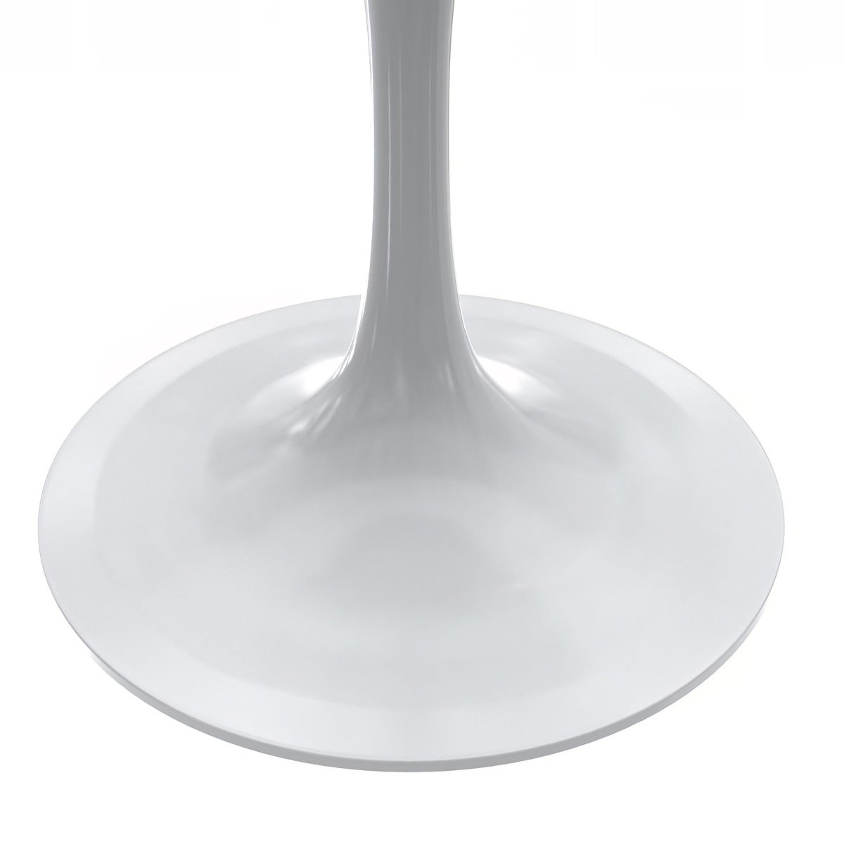 Verve Round Dining Table with MDF/Sintered Stone/Resin Tabletop in White Stainless Steel Pedestal Base