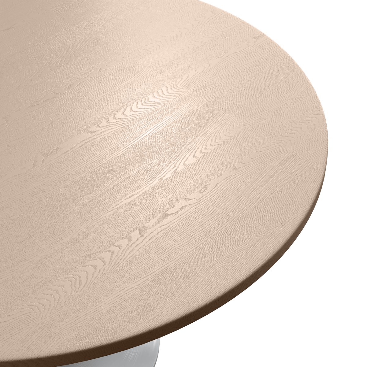 Verve Round Dining Table with MDF/Sintered Stone/Resin Tabletop in White Stainless Steel Pedestal Base