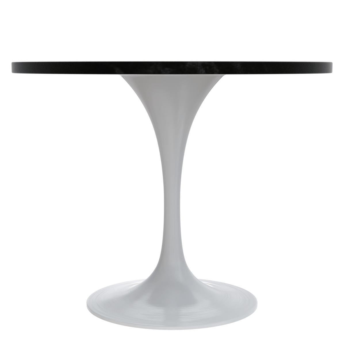 Verve Round Dining Table with MDF/Sintered Stone/Resin Tabletop in White Stainless Steel Pedestal Base